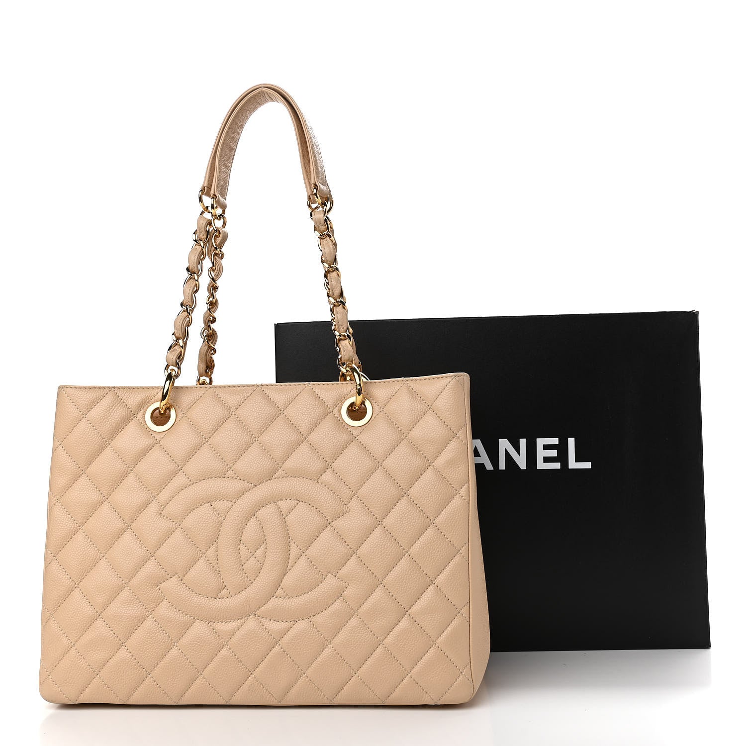 Chanel Caviar Quilted Grand Shopping Tote GST Beige Clair 12 of 12