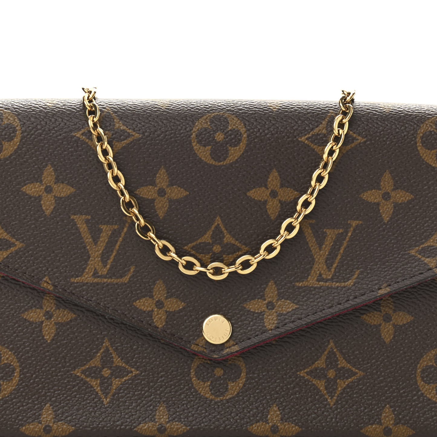 Monogram Pochette Felicie Chain Wallet Fuchsia