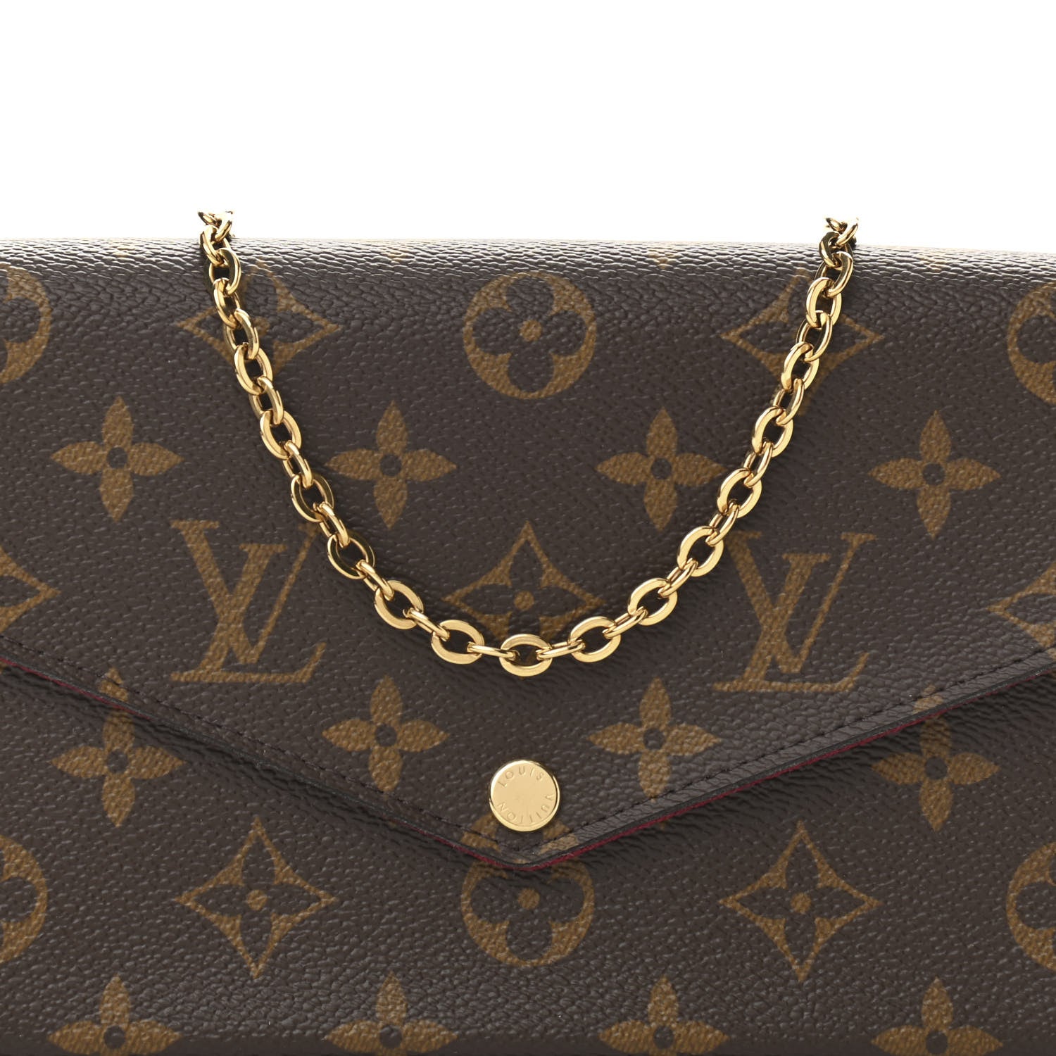 Louis Vuitton Monogram Pochette Felicie Chain Wallet Fuchsia 9 of 11
