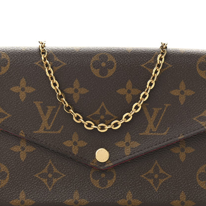 Louis Vuitton Monogram Pochette Felicie Chain Wallet Fuchsia 9 of 11