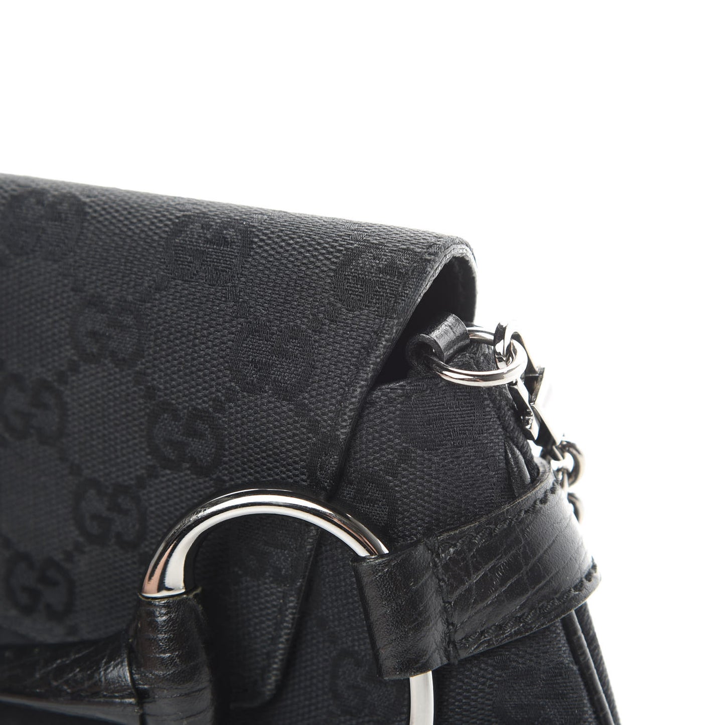 Monogram Horsebit Chain Clutch Black