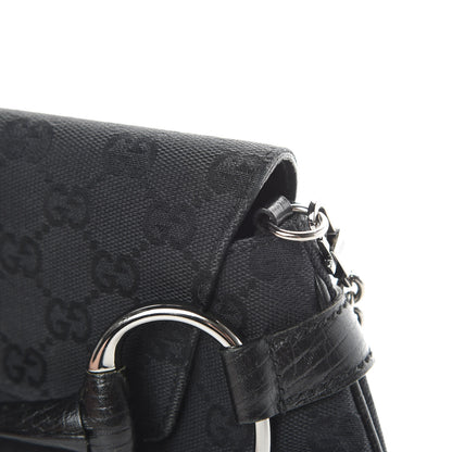 Gucci Monogram Horsebit Chain Clutch Black 11 of 12
