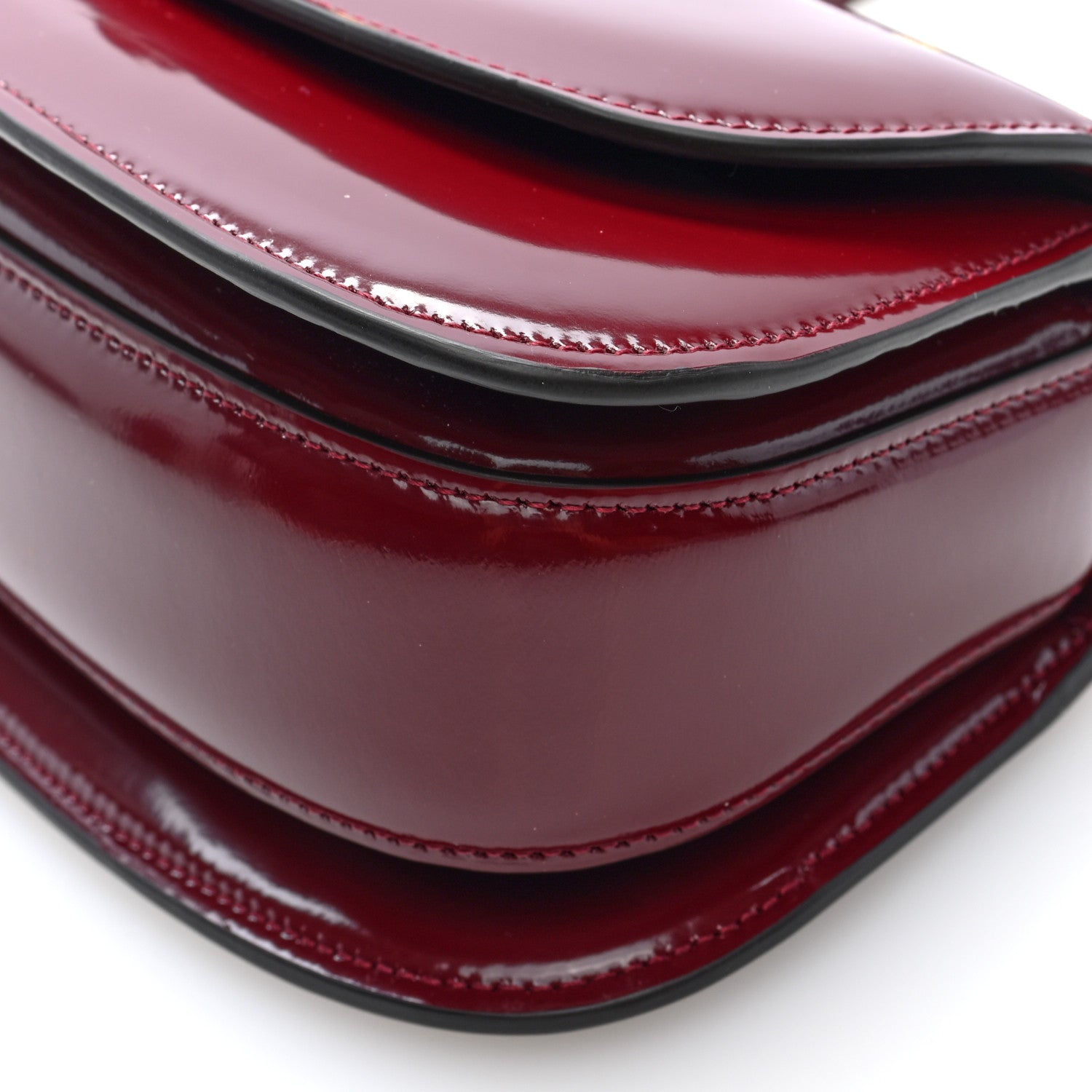 Gucci Shiny Polished Calfskin Medium Bamboo Diva Rosso Ancora Red 10 of 10