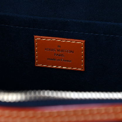 Louis Vuitton Calfskin Reverse Monogram Valisette PM Navy Caramel 6 of 10