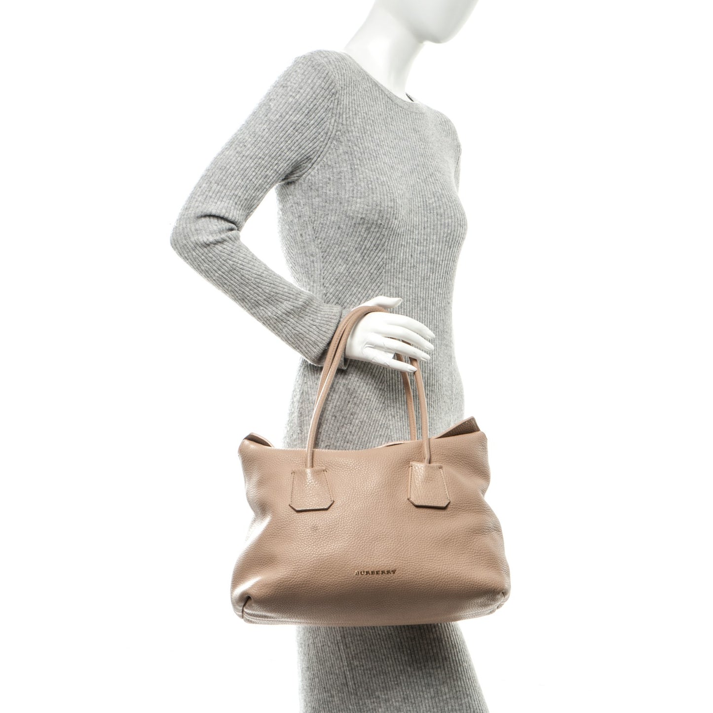 Grainy Calfskin Medium Baynard Tote Light Nude