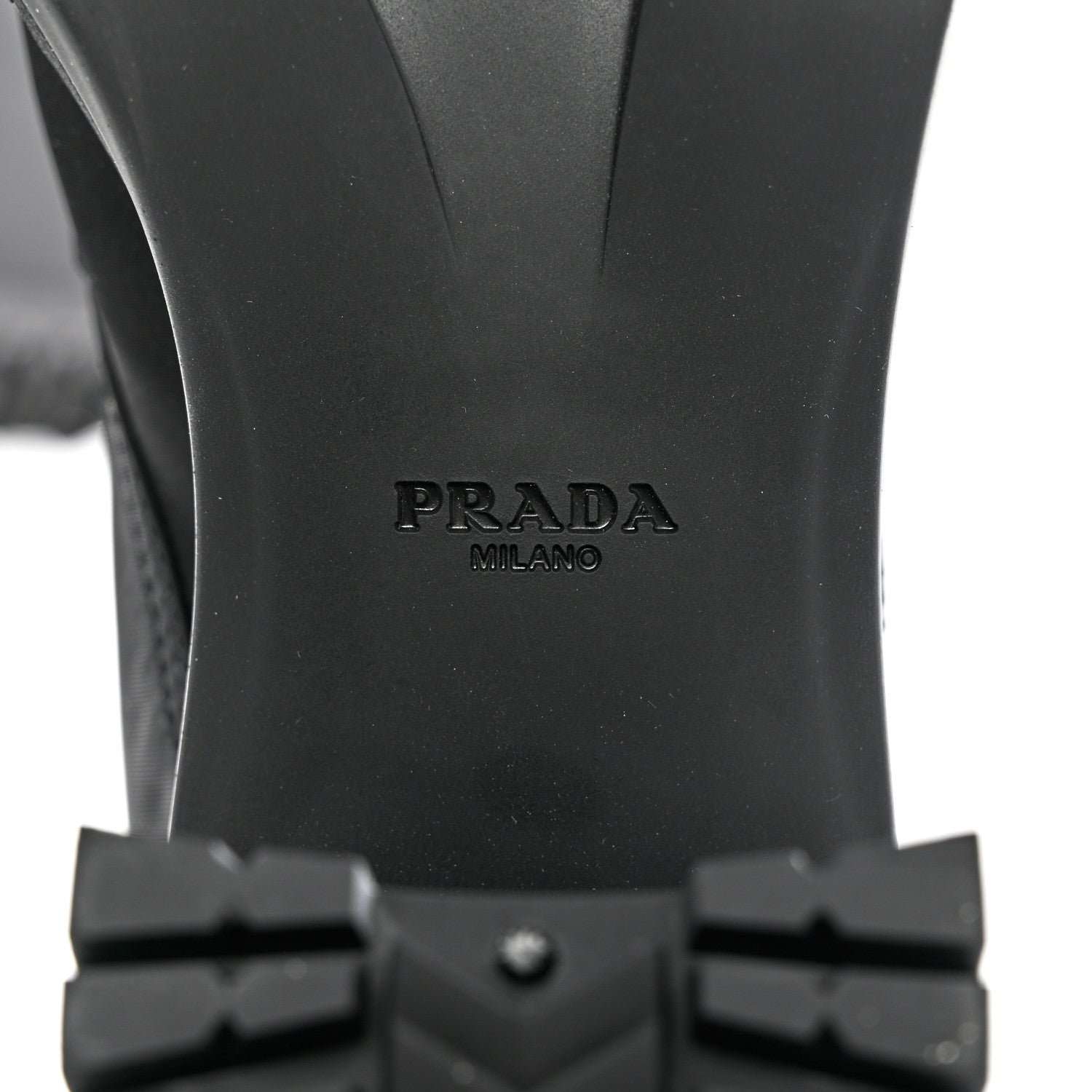 Prada Re-Nylon Spazzolato Metal Triangle Logo Tall 55mm Combat Boots 36.5 Black 8 of 8