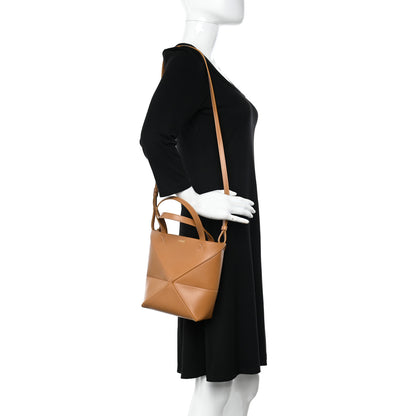 Loewe Shiny Calfskin Mini Puzzle Fold Tote Warm Desert 2 of 10