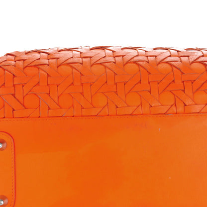 Christian Dior Lambskin Woven North South Avenue Tote Orange 8 of 10