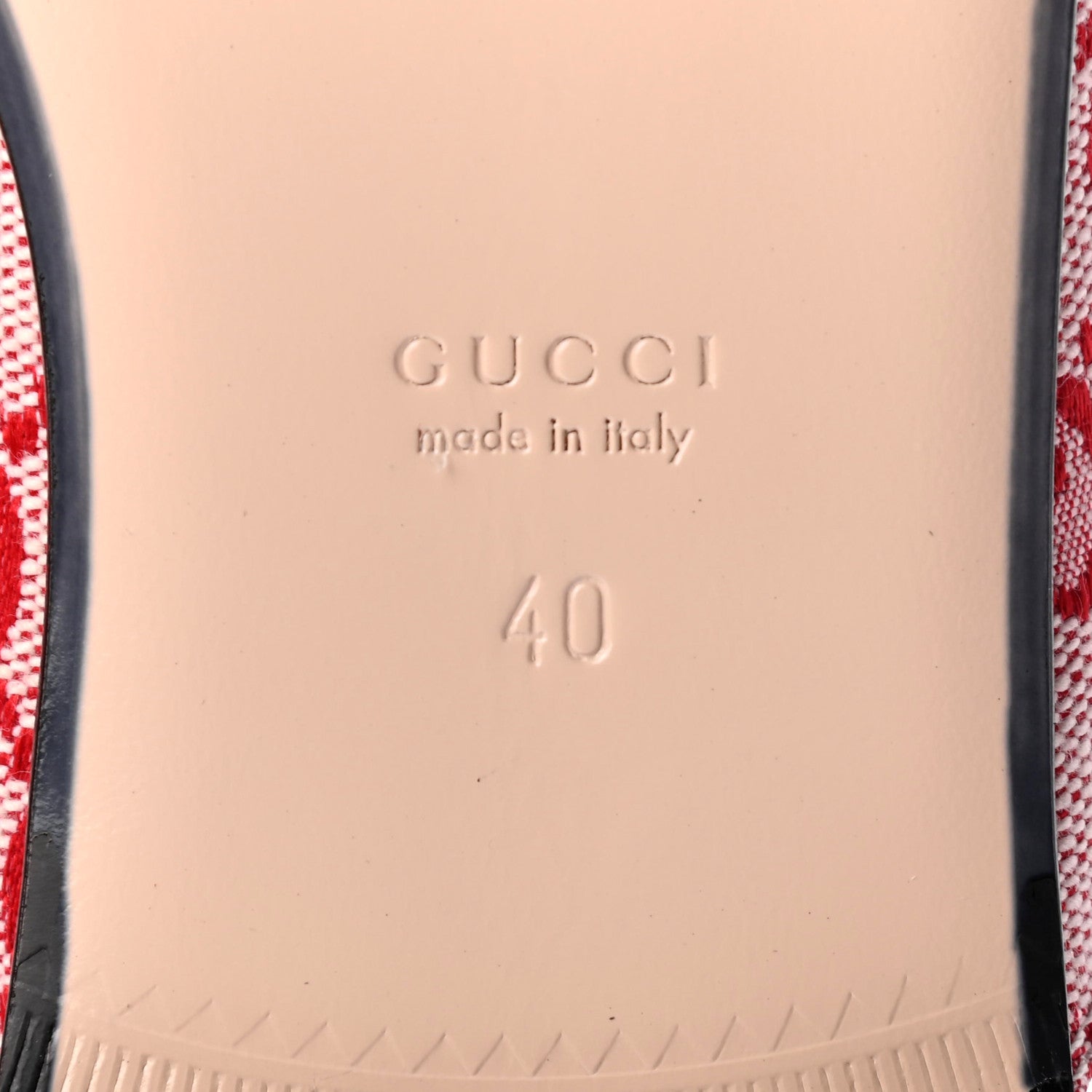 Gucci Canvas GG Monogram Horsebit Womens Princetown Slippers 40 Gardenia Hibiscus Red 6 of 8