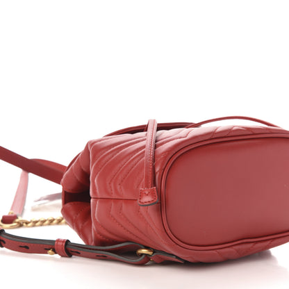Gucci Calfskin Matelasse GG Marmont Flap Backpack Hibiscus Red 8 of 10