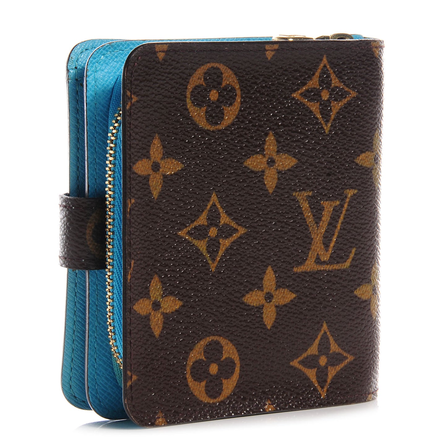 Monogram Groom Compact Zip Wallet Blue