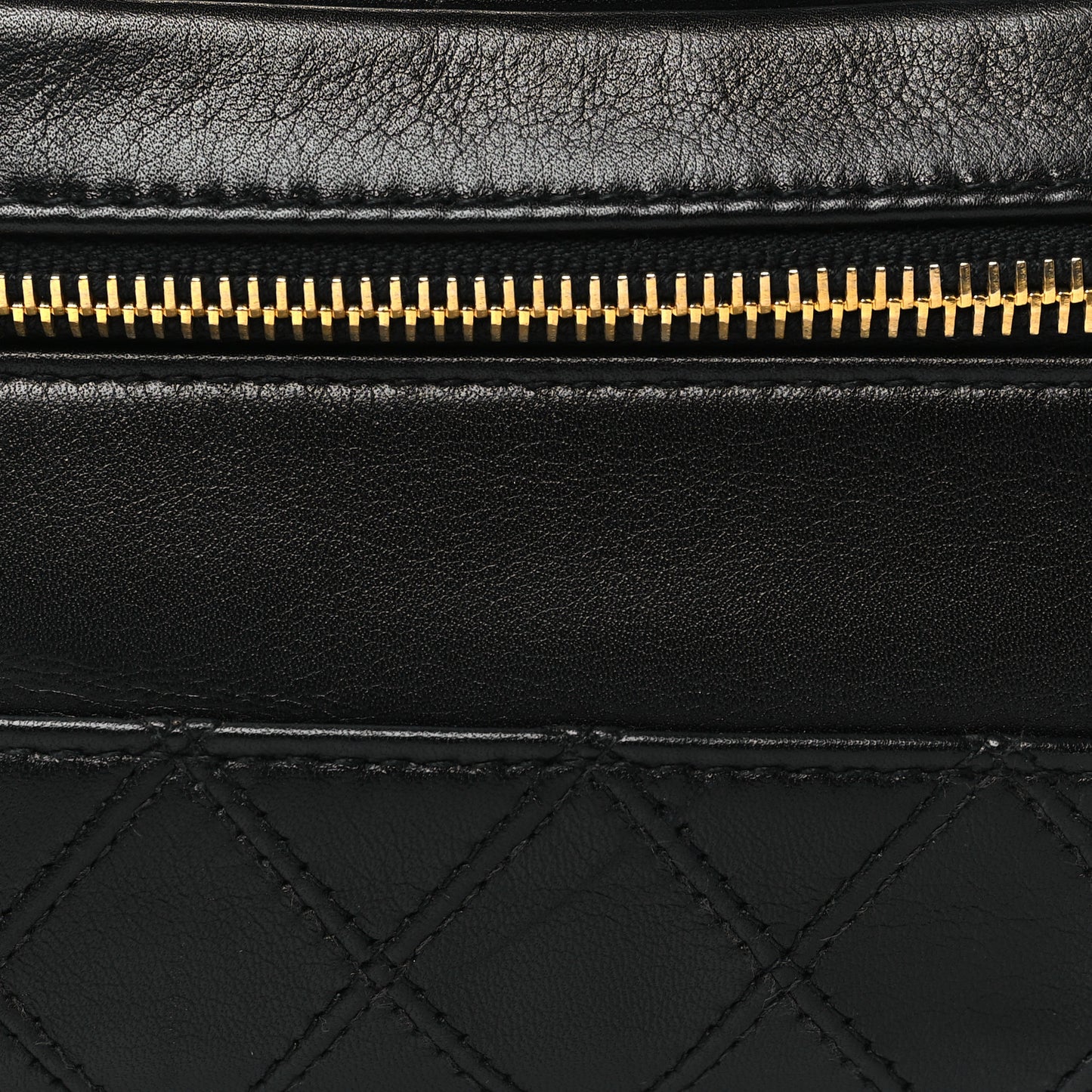 Lambskin Vanity Cosmetic Case Black