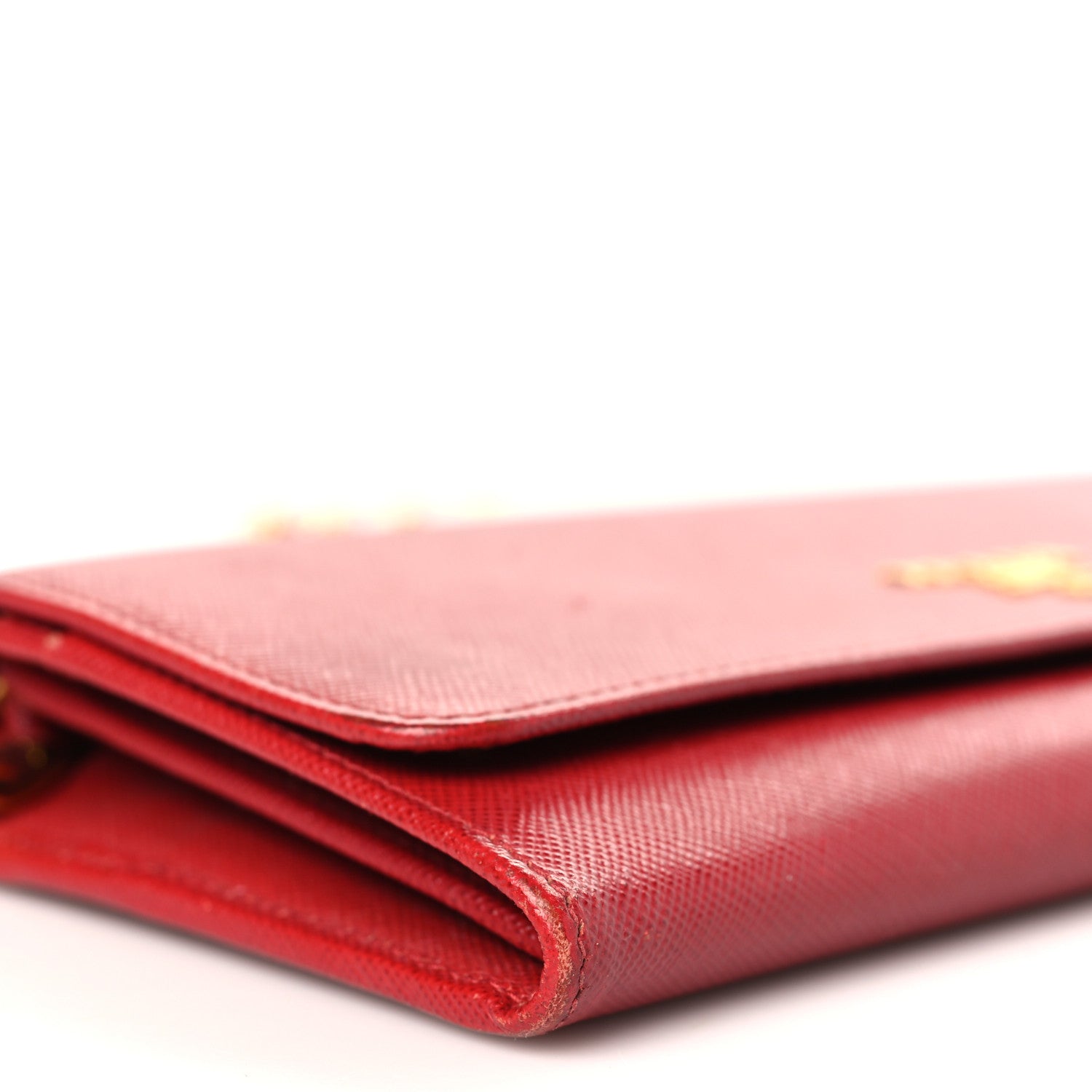 Prada Saffiano Wallet on Chain Fuoco 1 of 8