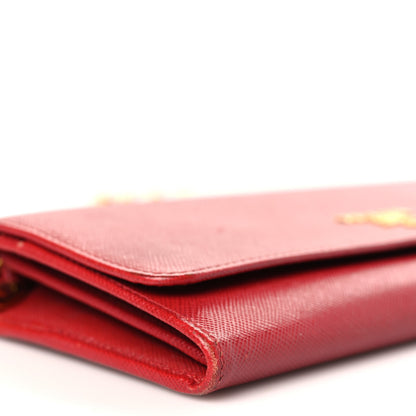Prada Saffiano Wallet on Chain Fuoco 1 of 8