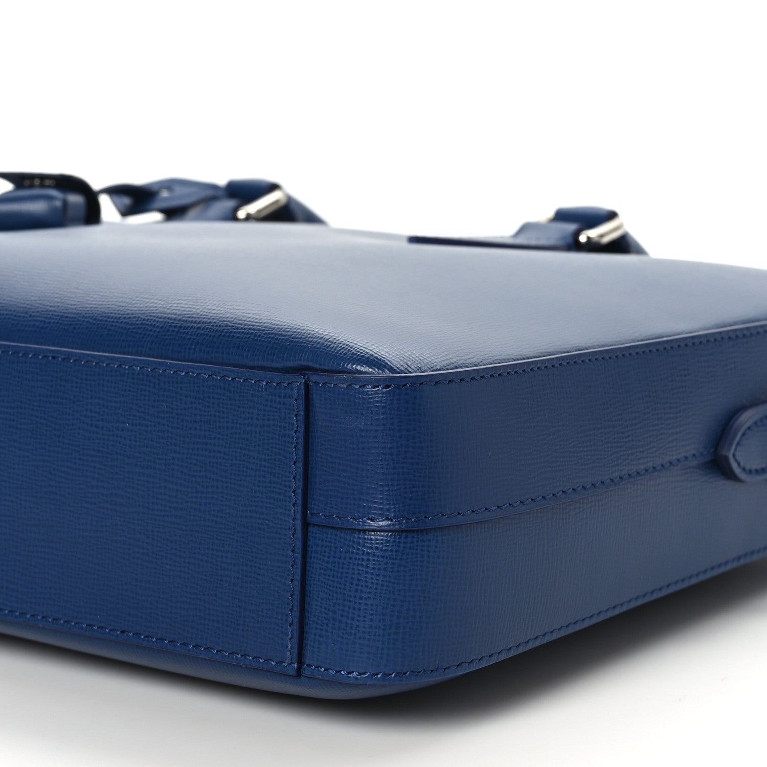Burberry Textured Calfskin Barrow Briefcase Deep Blue 8 of 8