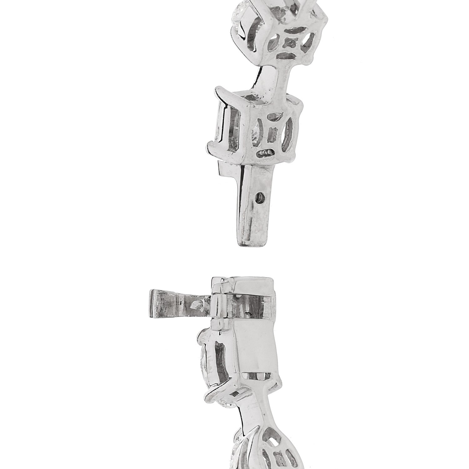 Parker & West by FASHIONPHILE 18K White Gold Diamond 5.50ctw Emerald Marquis Oval Pear Princess Cut Bracelet 6 of 6