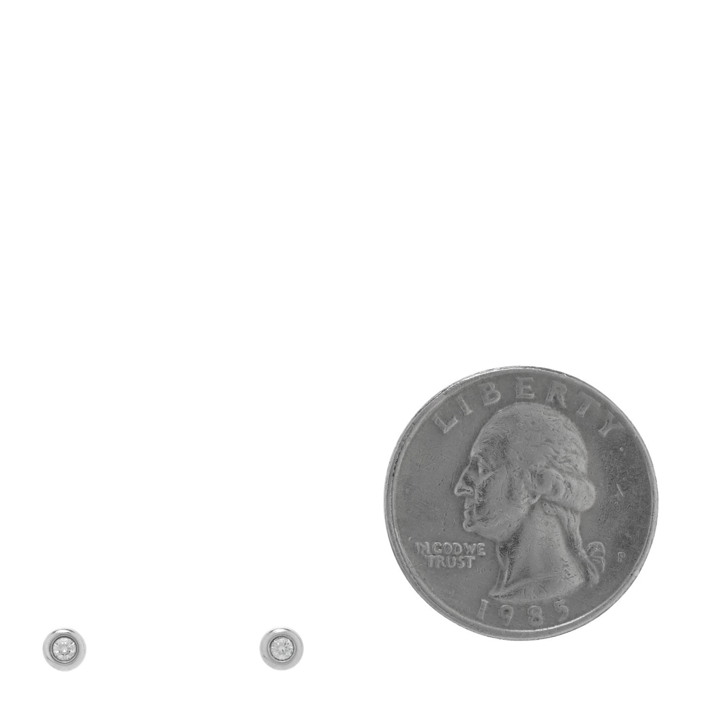 Sterling Silver Diamond .06ctw Elsa Peretti Diamonds By The Yard Earrings