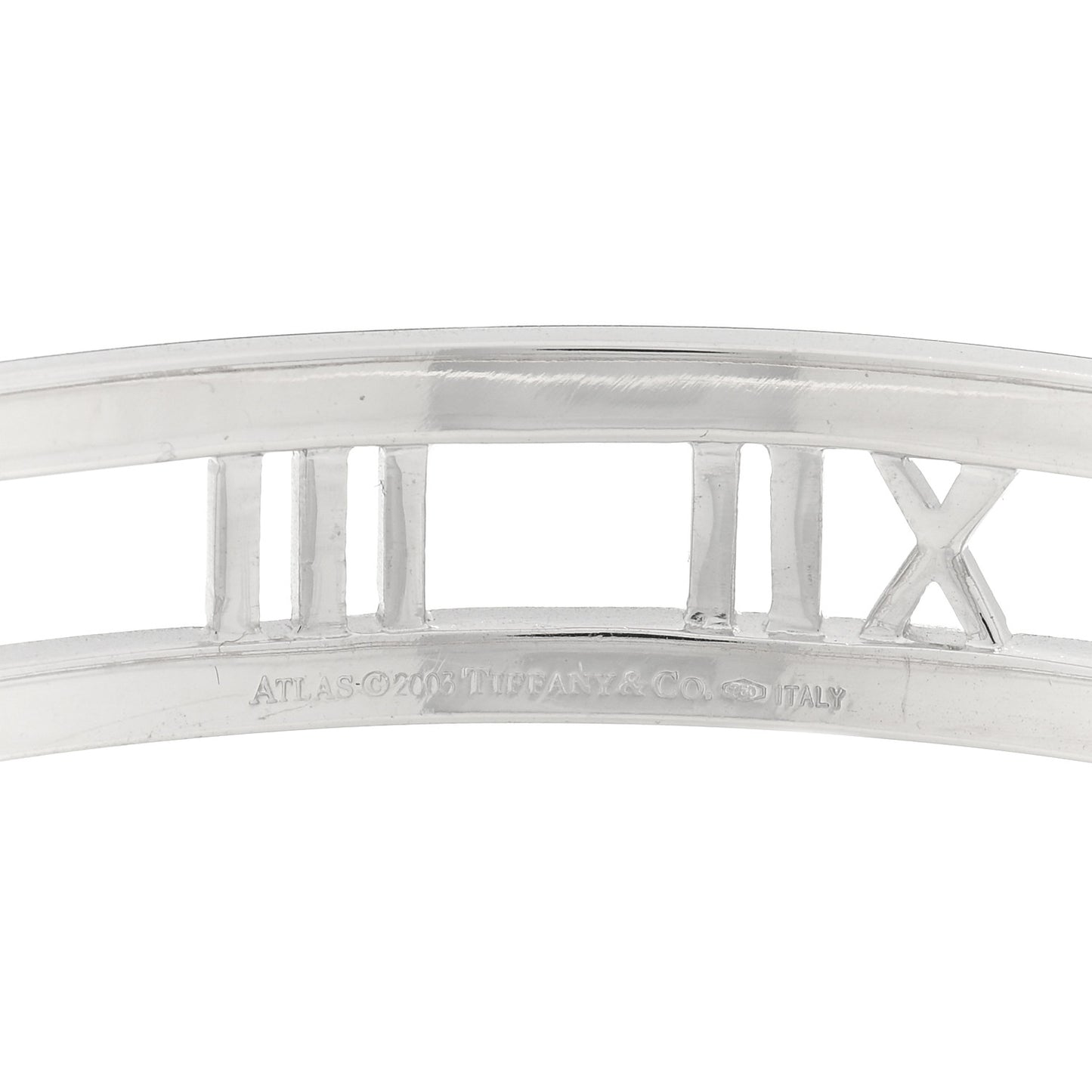 18K White Gold Diamond Atlas Open Hinged Bangle Bracelet