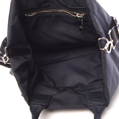 Prada Tessuto Nylon Double Reversible Tote Black Blue 9 of 16