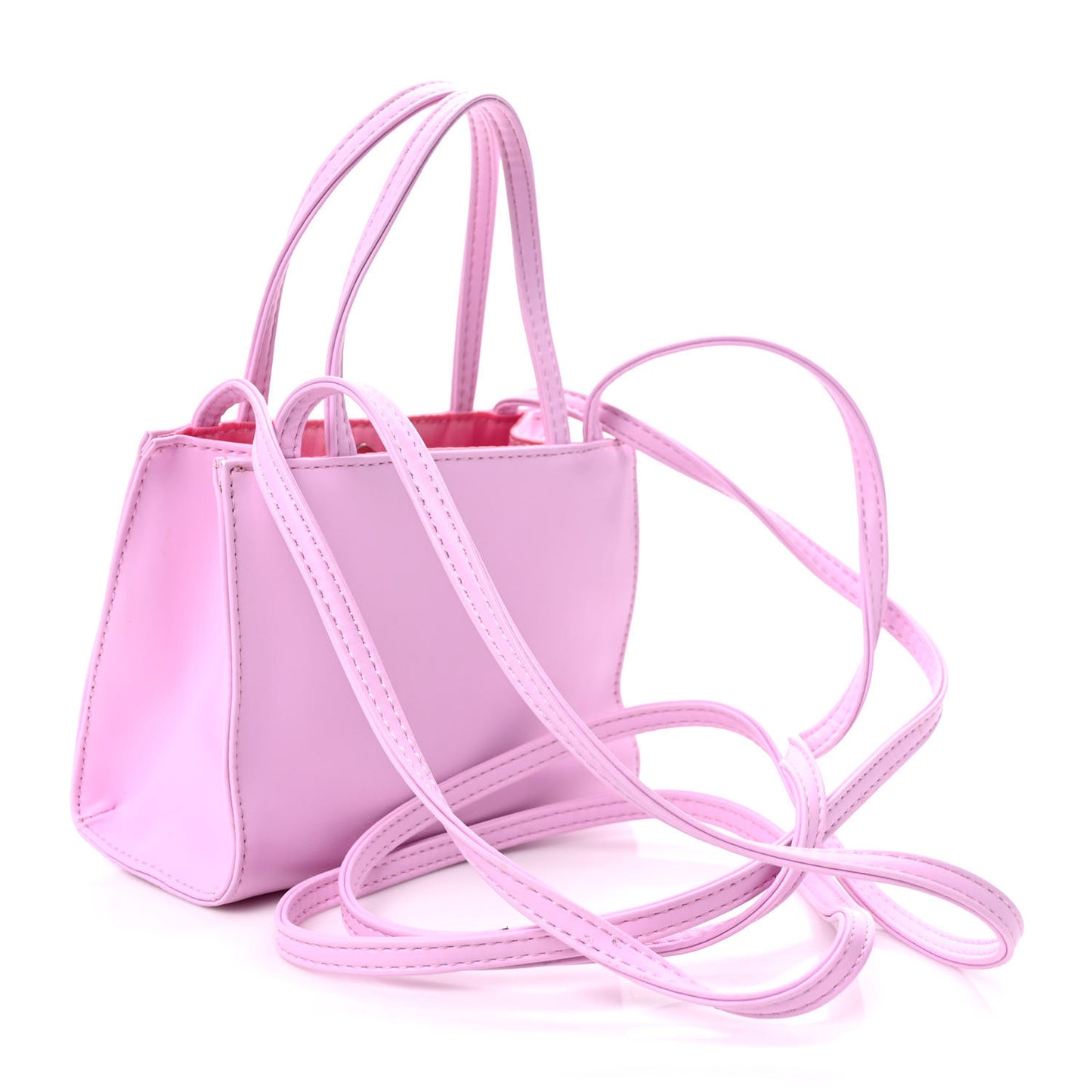 Vegan Leather Small Shopping Bag Bubblegum