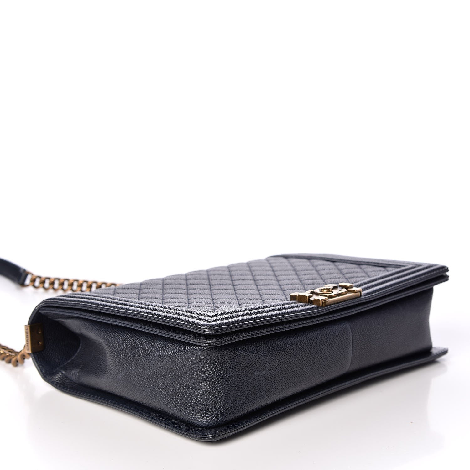 Chanel Caviar Quilted Large Boy Flap Blue 3 of 9