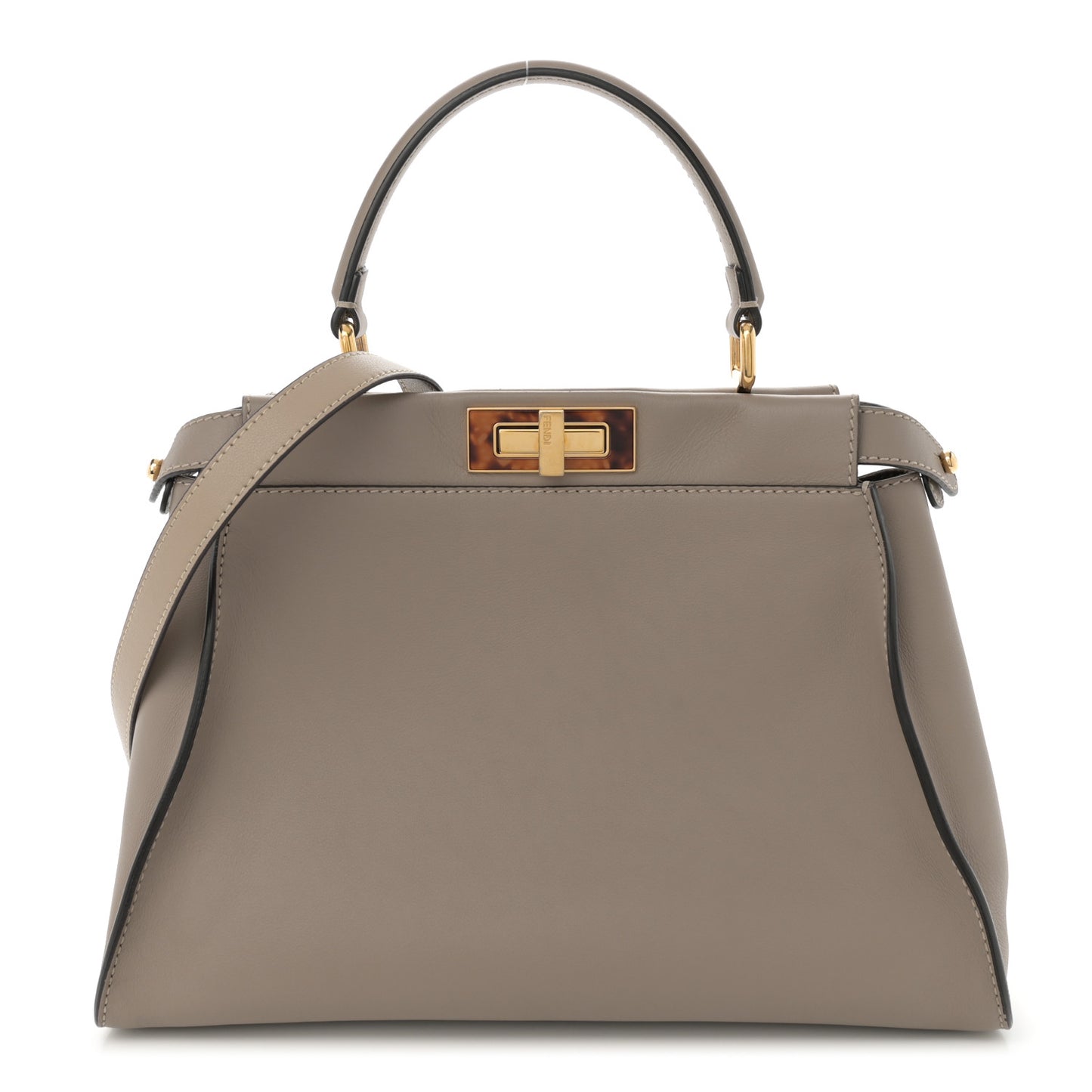 Vitello Seta Plexiglass Tortoise Medium Peekaboo Iconic Satchel Tortora