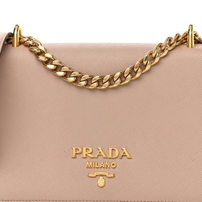 Prada Saffiano Soft Calfskin Chain Crossbody Bag Cipria 7 of 10