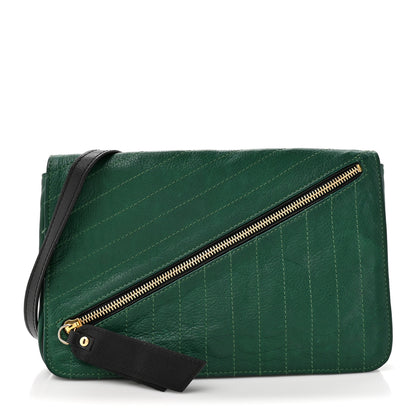 Christian Louboutin Calfskin Trophe Twist Pocket Shoulder Bag Emerald 1 of 10