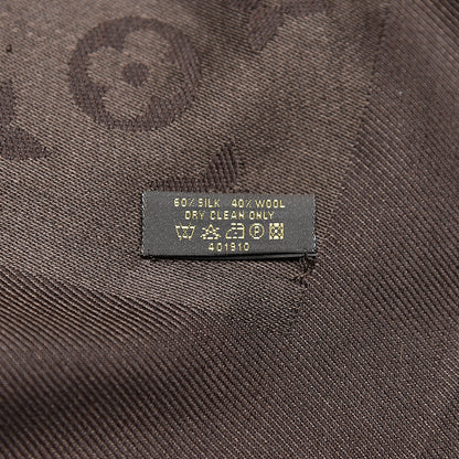 Louis Vuitton Wool Silk Monogram Shawl Chocolate 4 of 4