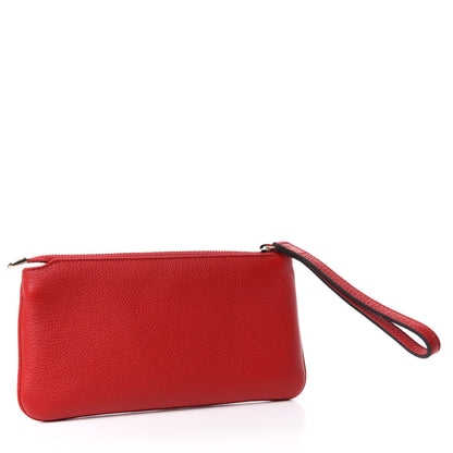 Gucci Pebbled Calfskin Soho Wristlet Vibrant Red 3 of 7