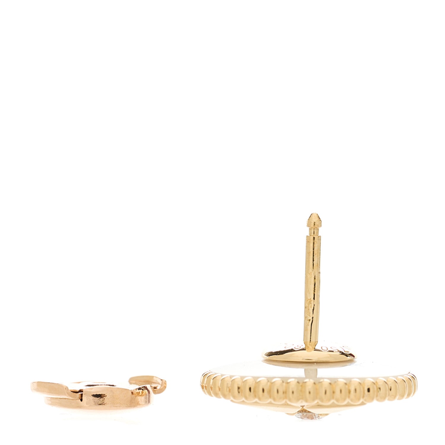 Christian Dior 18K Yellow Gold Diamond Mother of Pearl Medium Rose Des Vents Single Earring 3 of 6