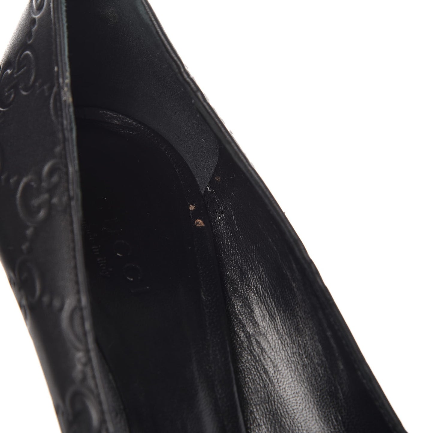 Guccissima Peep Toe Pumps 37.5 Black