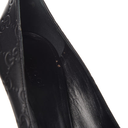 Gucci Guccissima Peep Toe Pumps 37.5 Black 10 of 12