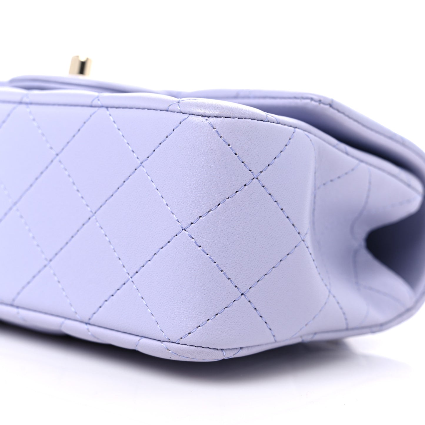 Lambskin Quilted Mini Top Handle Rectangular Flap Light Purple