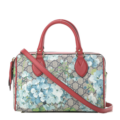 Gucci GG Supreme Monogram Blooms Small Boston Beige Blue Navy Hibiscus Red 1 of 10