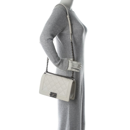 Chanel Calfskin Quilted Medium Boy Flap White 2 of 7