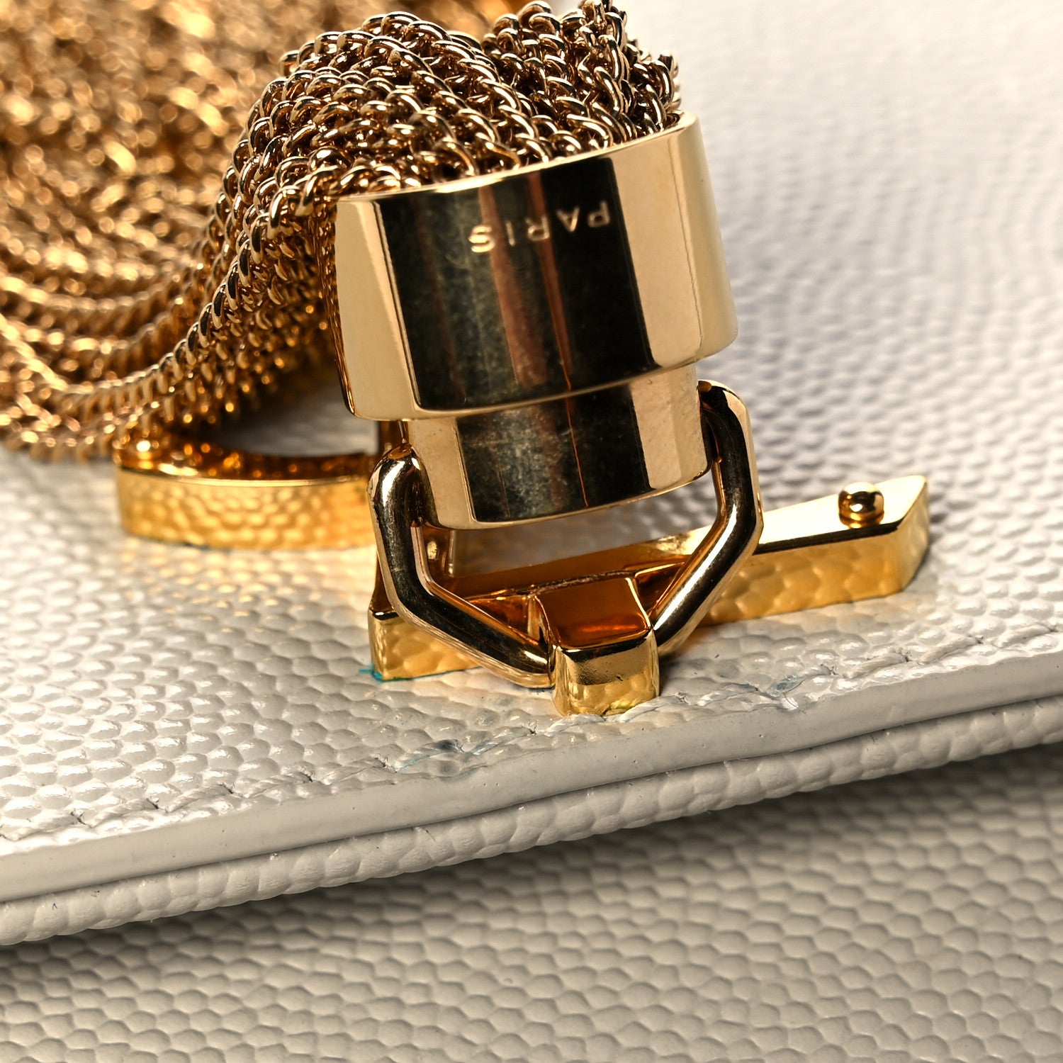 Saint Laurent Grain De Poudre Small Classic Monogram Kate Tassel Satchel Crema Soft 9 of 11