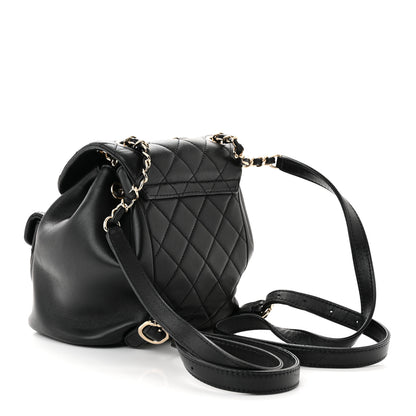 Chanel Lambskin Quilted Small Duma Drawstring Backpack Black 3 of 10