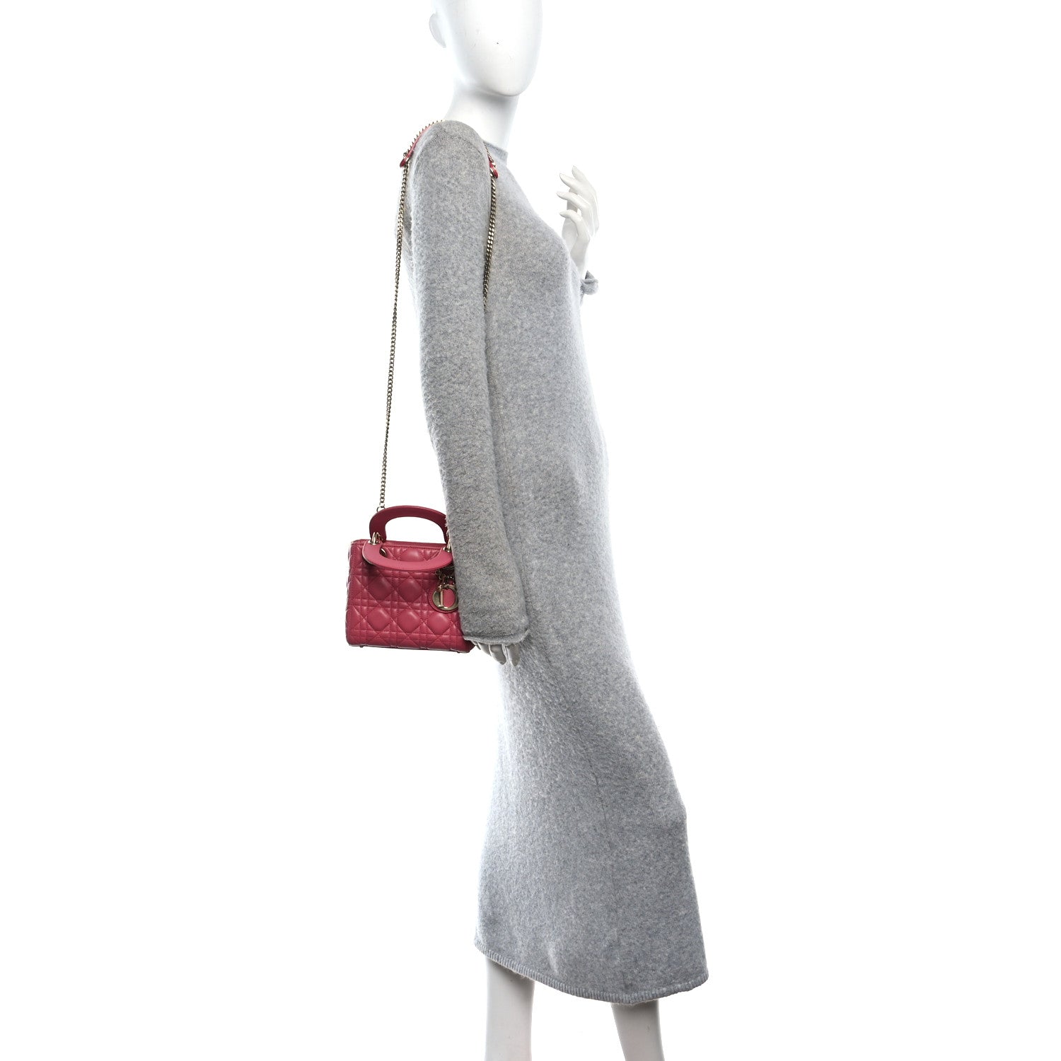Christian Dior Lambskin Cannage Mini Lady Dior Pink 2 of 9