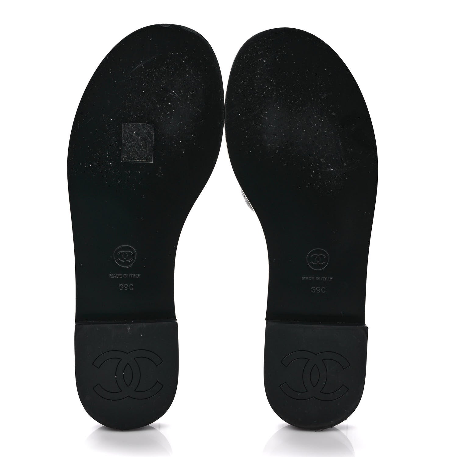 Chanel Shiny Goatskin Quilted CC Mules Sandals 38.5 Black 5 of 9