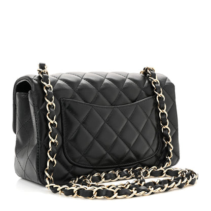 Chanel Lambskin Quilted Mini Rectangular Flap Black 3 of 10