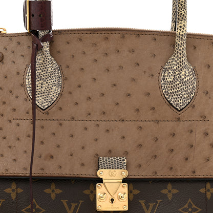 Louis Vuitton Ostrich Lizard Majestueux Tote MM Bordeaux 8 of 13
