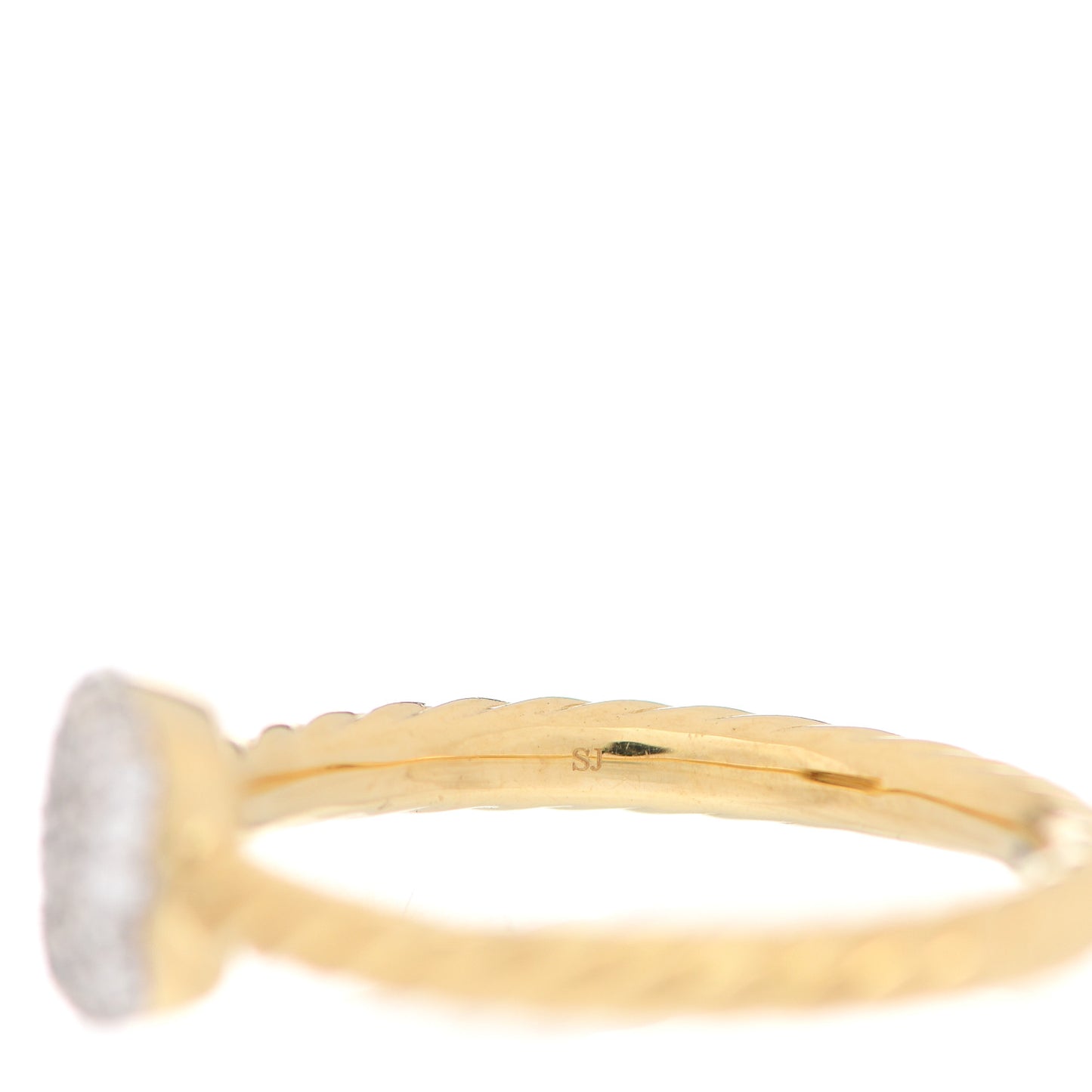 18K Yellow Gold Diamond 8mm Petite Pave Cushion Ring 54 7