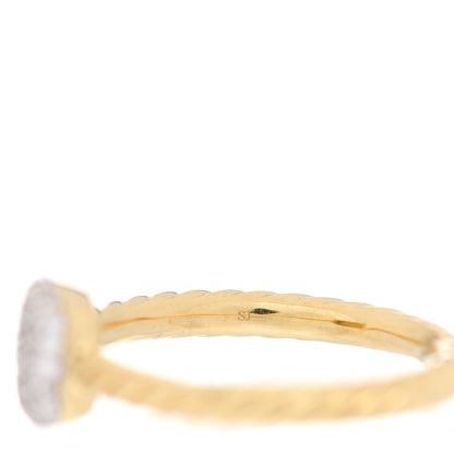 David Yurman 18K Yellow Gold Diamond 8mm Petite Pave Cushion Ring 54 7 5 of 5