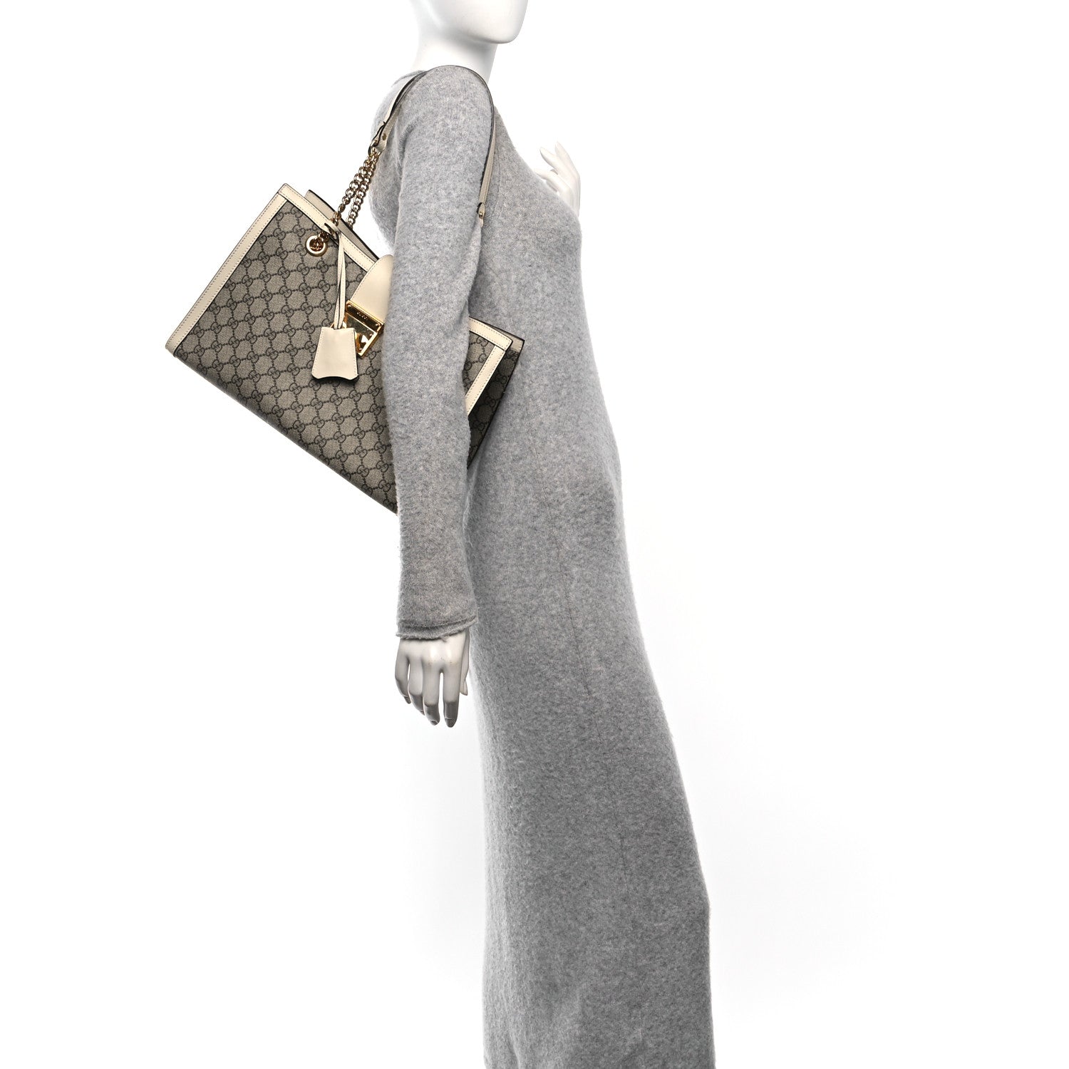 Gucci GG Supreme Monogram Medium Padlock Tote White 2 of 10