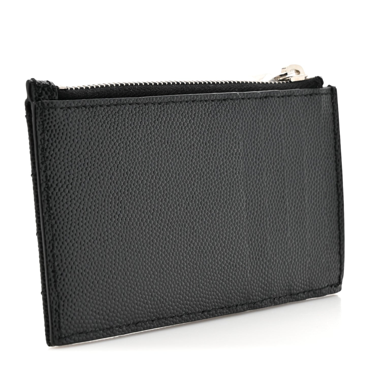 Grain De Poudre Matelasse Chevron Monogram Fragments Zippered Card Case Black