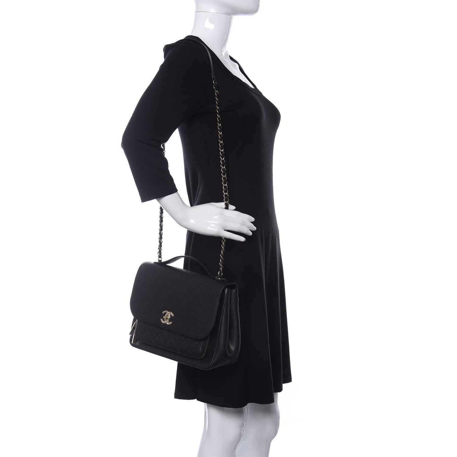 Chanel Caviar Quilted Large Business Affinity Flap Black 2 of 10