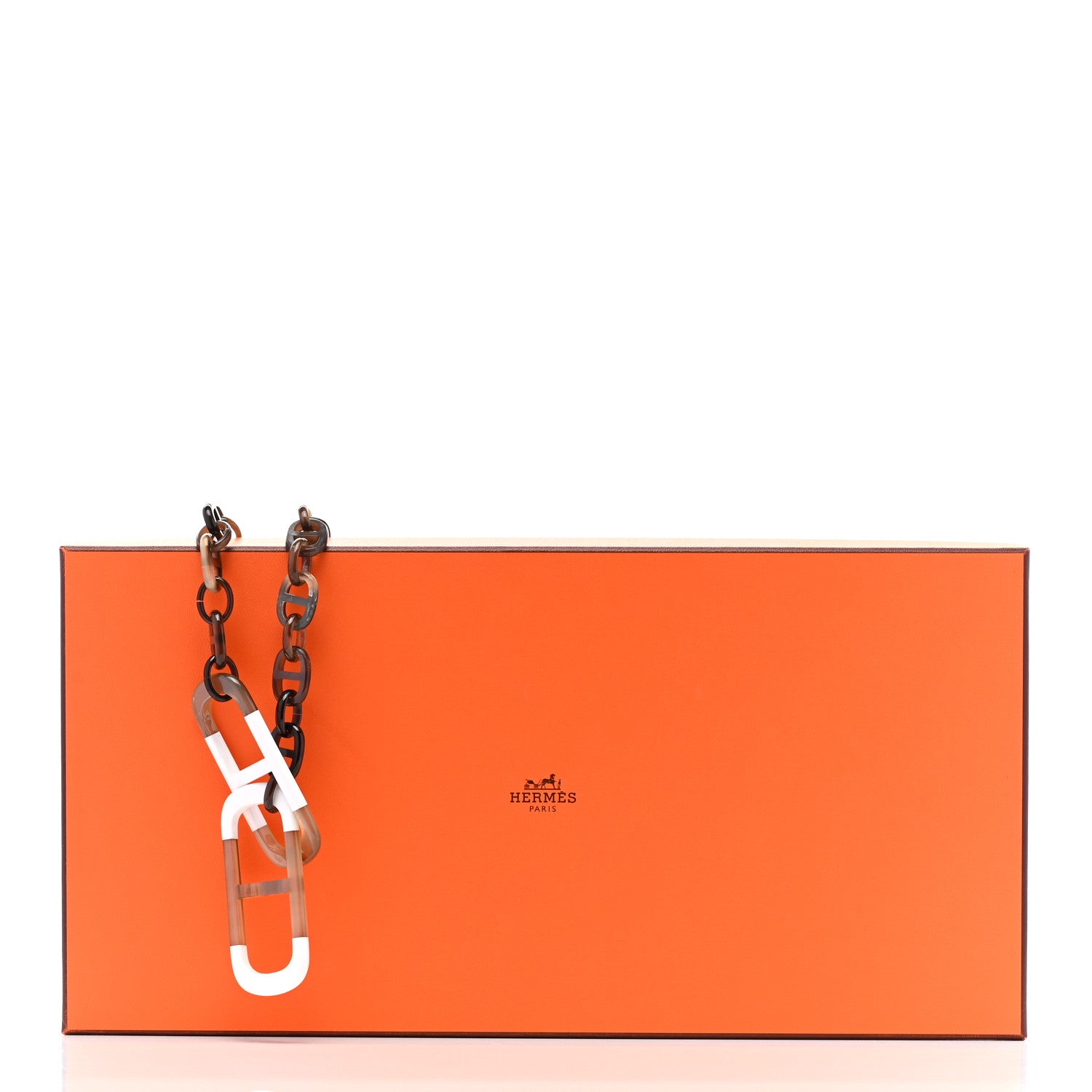 Hermes Buffalo Horn Lacquer Amarres Necklace White 6 of 6