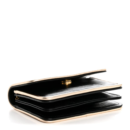 Chanel Metallic Calfskin Clutch With Chain Black Gold 4 of 11