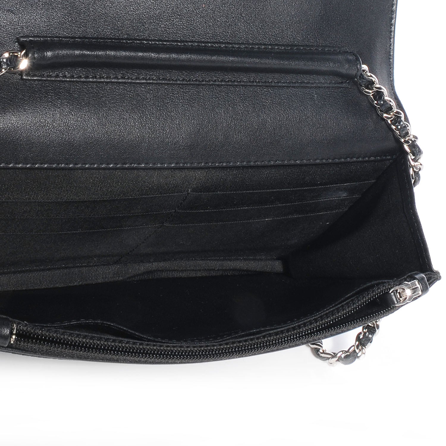 Chanel Caviar Timeless CC Wallet on Chain WOC Black 6 of 8